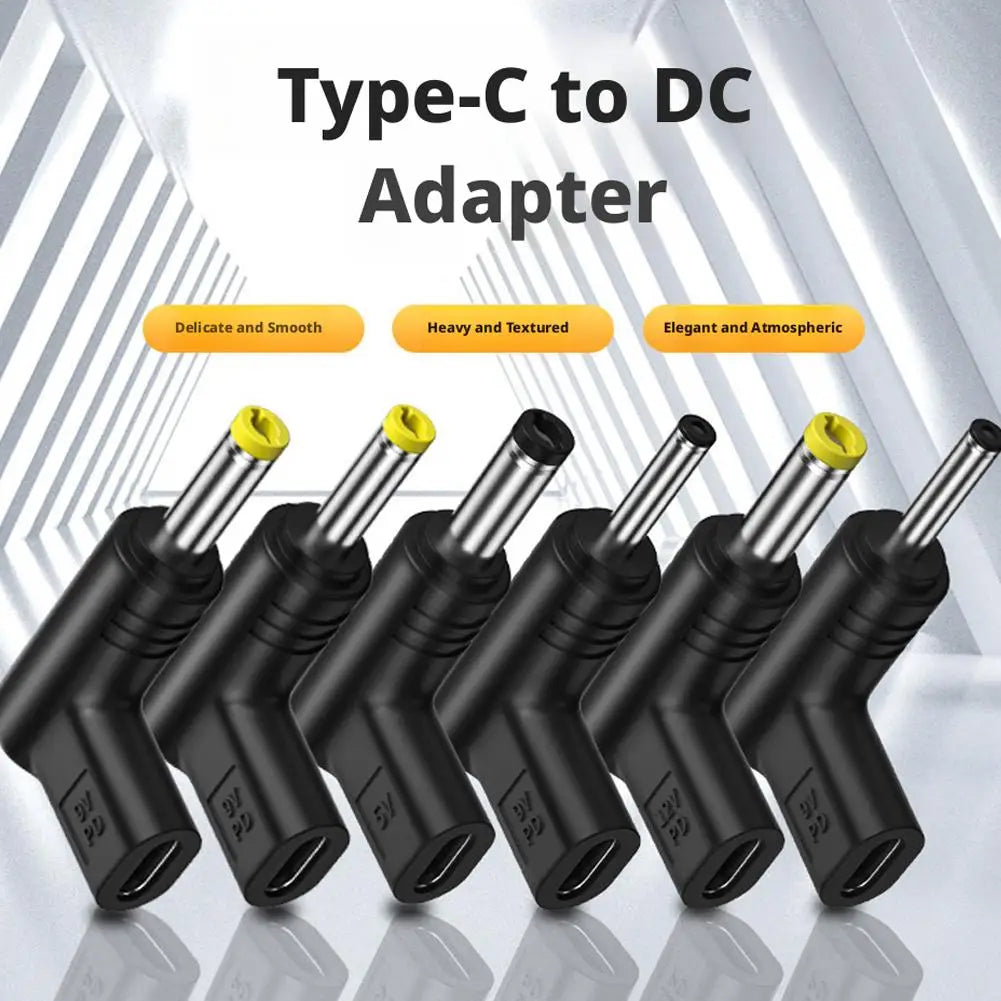 USB-C PD to DC Adapter 5V 9V 12V – 6 Plug Sizes for Router USB-C Power Adapter Zpaxo