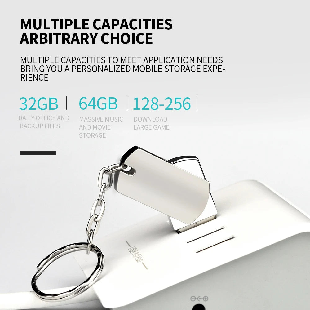 Zsuit Rotating USB Drive 64GB Pen Drives 32g High Speed Memory Stick 3.0 Metal USB Flash Drive Free Logo 128GB Computer U Disk Zpaxo