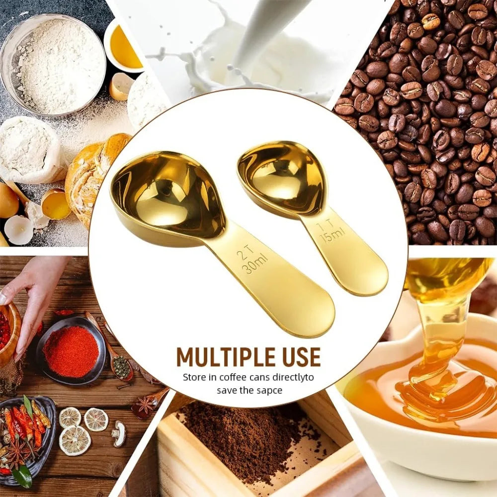 Stainless Steel Coffee Scoop Scoops Short Handle Tablespoon Measuring Zpaxo
