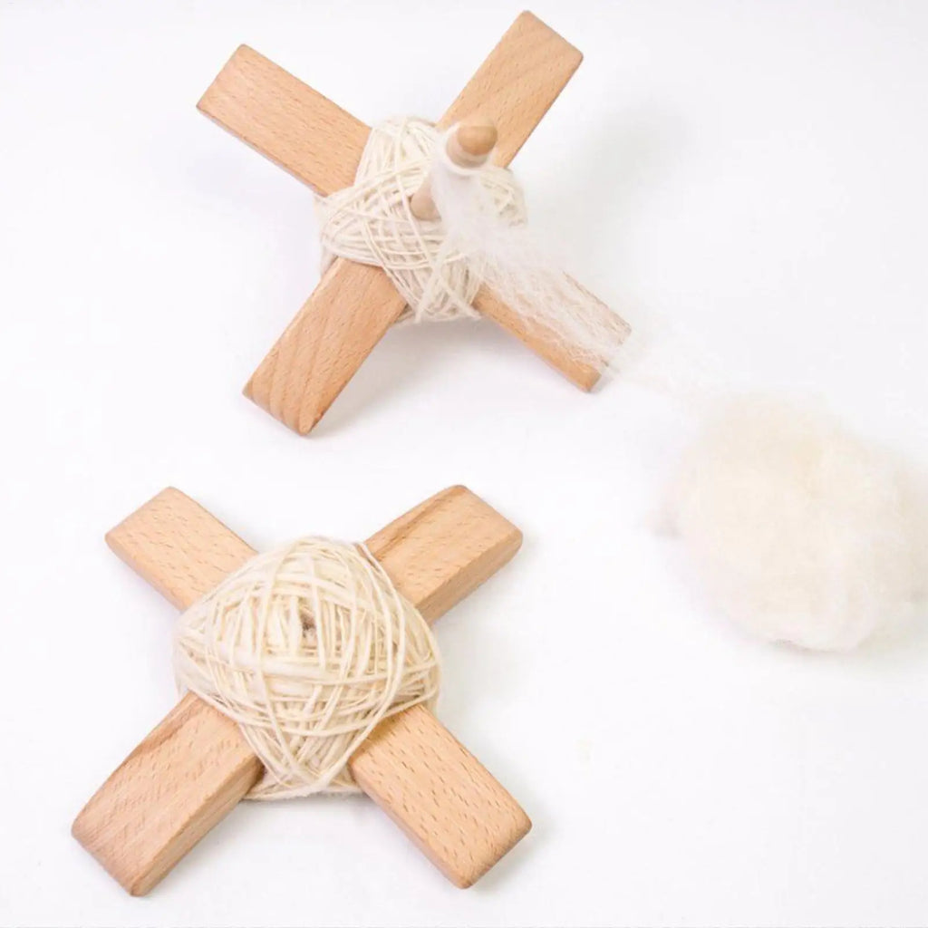 Handmade Turkish Drop Spindle Wooden Cross Arm Handspinning Wool Yarn