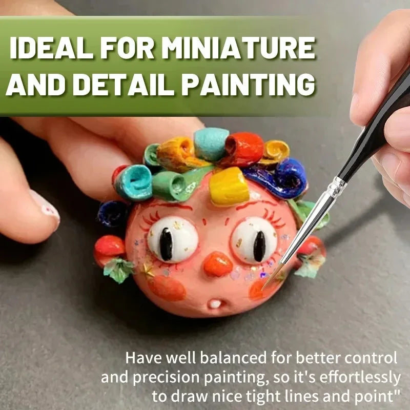 Fine Tip Paint Brush Nylon Hair Extra Detail Brushes Acrylic Models