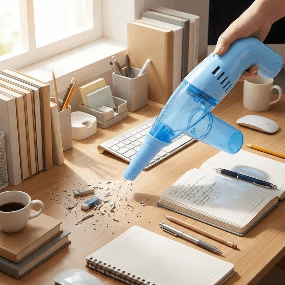 Compact Design Mini Handheld Vacuum Cleaner Strong Suction Power Rechargeable Battery Portable Dust Collector Lightweight Zpaxo