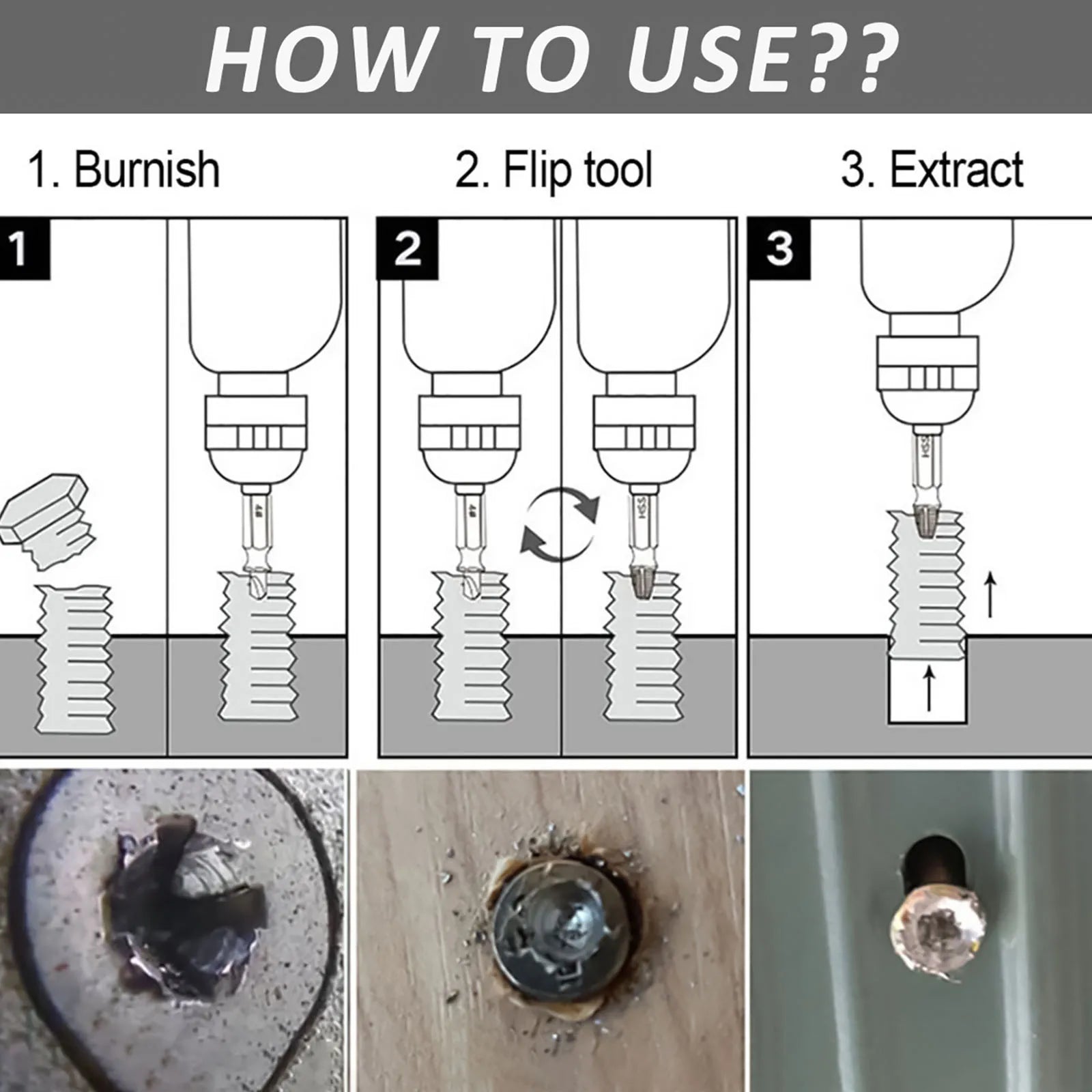 10/20Pcs Multi Spline Screw Extractor Set Alloy Steel Damaged Bolt Removal Tool Easy Out Rusted Bolt Removal for 1/8-13/32Inch Zpaxo