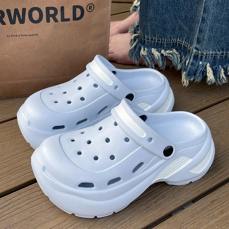 Chunky Platform Clogs Sandals Women 2026 Summer Soft Thick Bottom