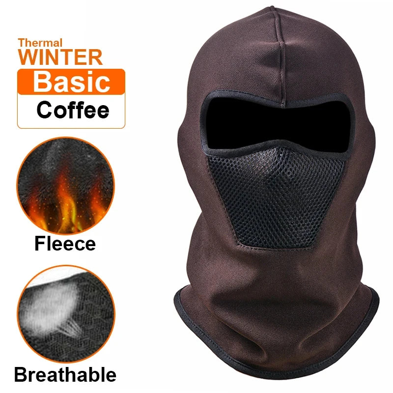 Thermal Winter Balaclava Cycling Full Face Mask Warm Outdoor Sports Motorcycle Ski Fishing Hunting Mask Fleece Scarf Cap Bandana Zpaxo basic coffee