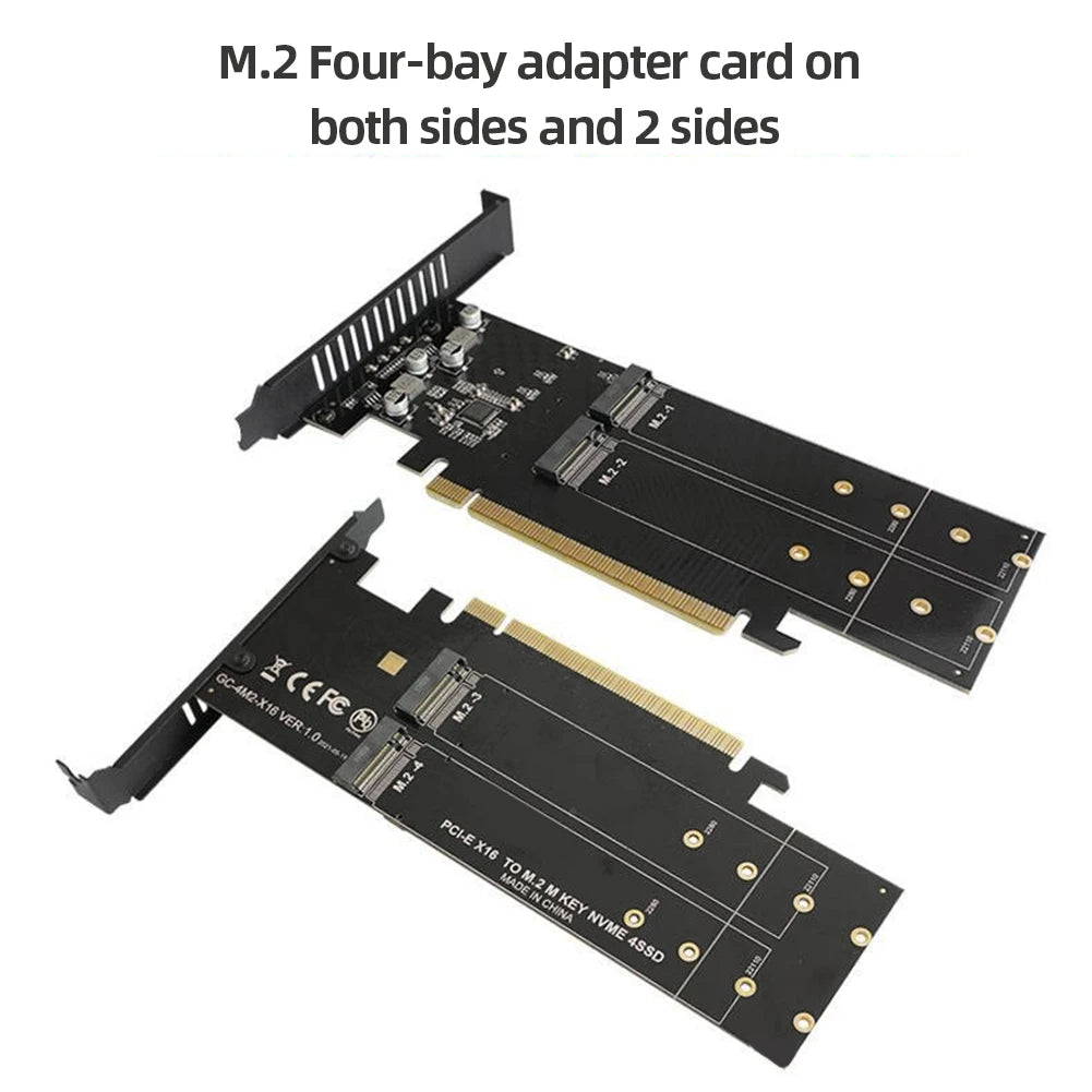 M.2 NVME Expansion Card M Key PCIE 3.0 X16 Adapter Board 4 Slot HDD Adapter Controller Supports Raid with Heatsink Zpaxo