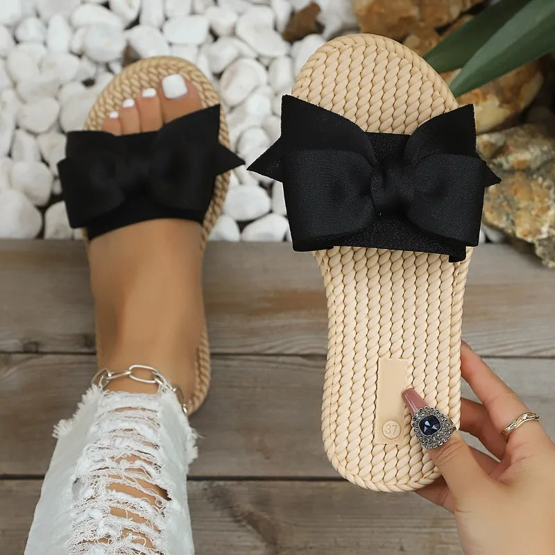2026 Summer Fashionable Women's Casual Bow Knot Embellishment Fish Zpaxo black 43