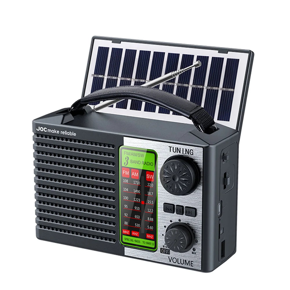 Portable Rechargeable FM AM SW Radio Outdoor Solar Full Band