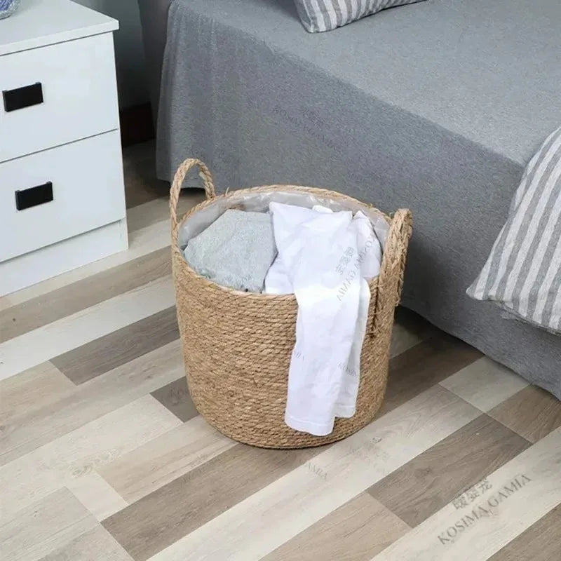 Large Handwoven Rattan Basket – Nordic Plant Pot & Storage