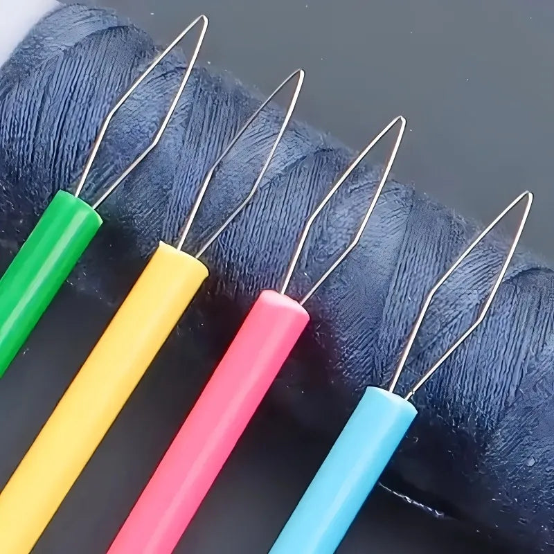 Colorful Plastic Needle Threader Cylindrical Threading Tool Sewing