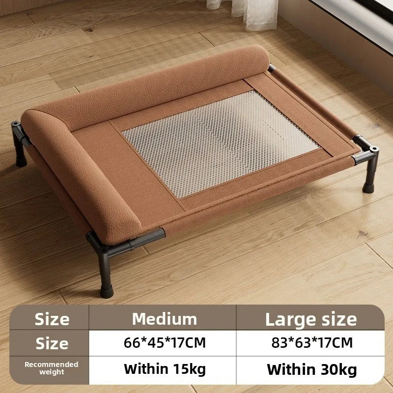 Elevated Mesh Dog & Cat Bed – Raised Sofa with L-Shaped Pillow