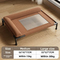 Elevated Mesh Dog & Cat Bed – Raised Sofa with L-Shaped Pillow