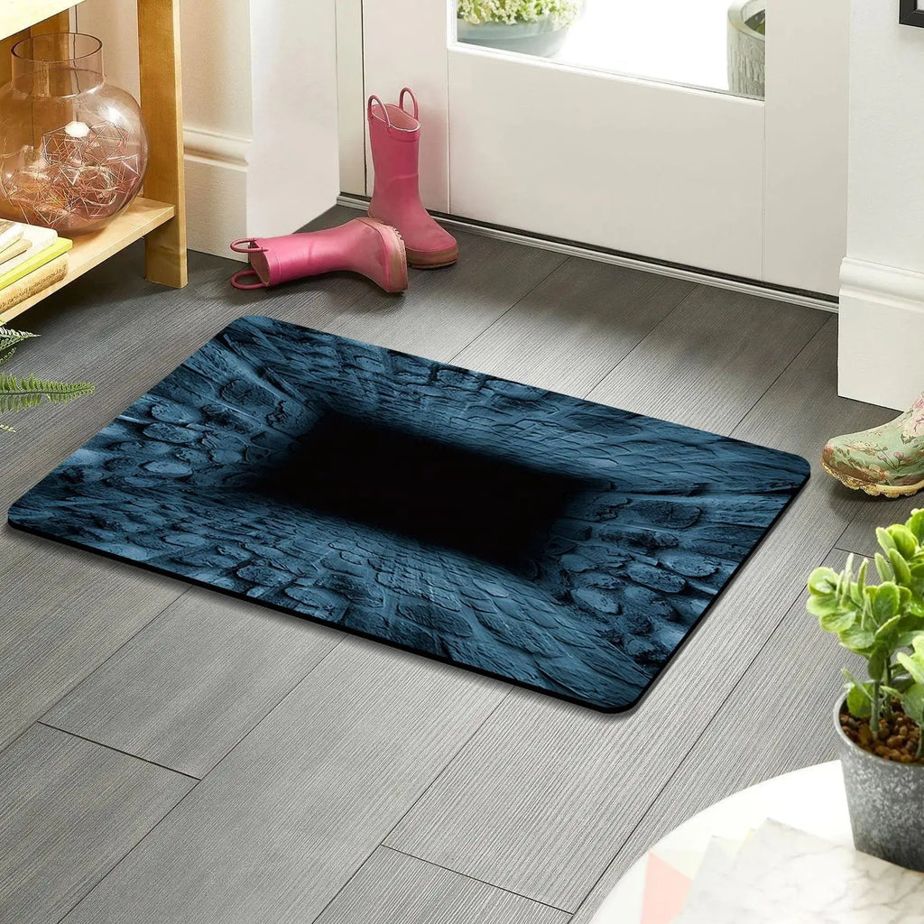 3D Optical Illusion Rug Non Slip Quick Dry Carpet Mat 80x50cm Hole