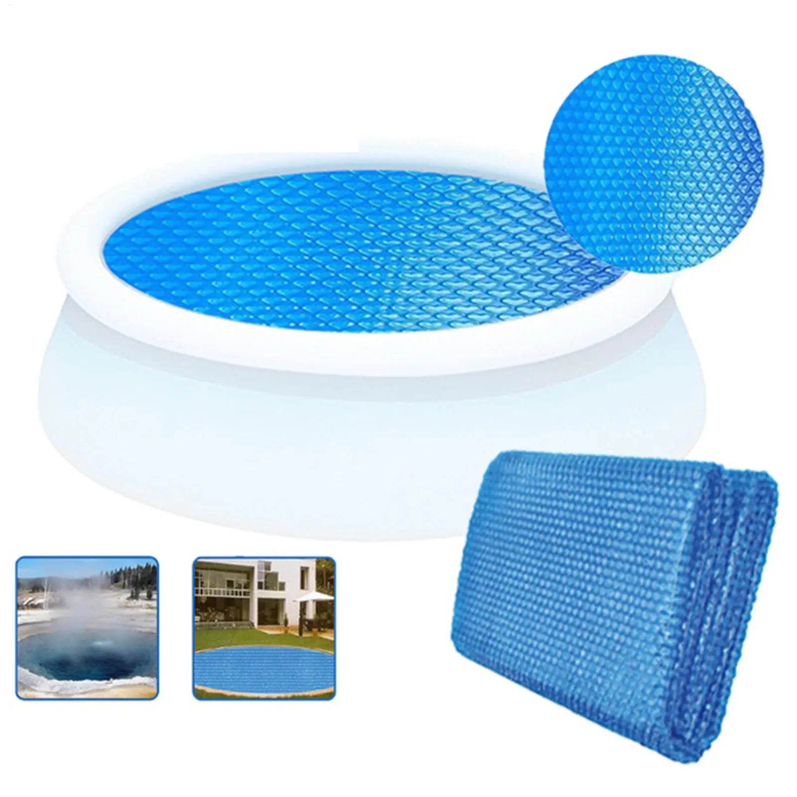 Solar Pool Cover Cuttable Round Bubble Wrap Swimming Heat Insulation