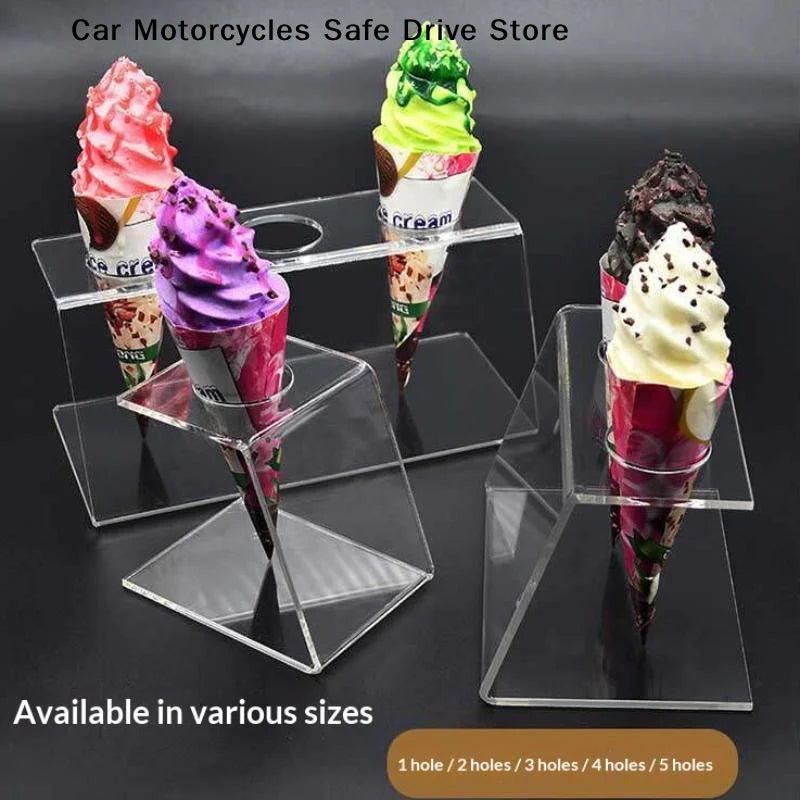 MTransparent Acrylic Ice Cream Cone Holder Dessert Stand Party