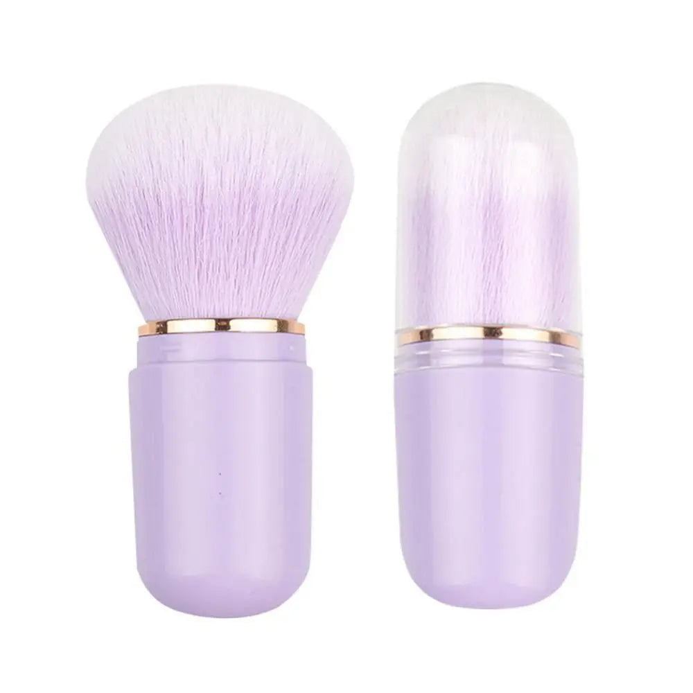 Retractable Kabuki Brush Capsule-shape Cute Travel Makeup Zpaxo purple