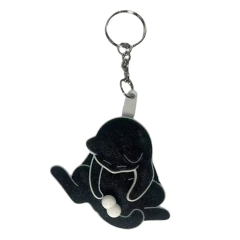 Pull Play Pull Play Egg Cat Keychain Rotatable Acrylic Trick Cat Bag Pendant Exquisite Bag Charm Jewelry Keychain Women Men Zpaxo