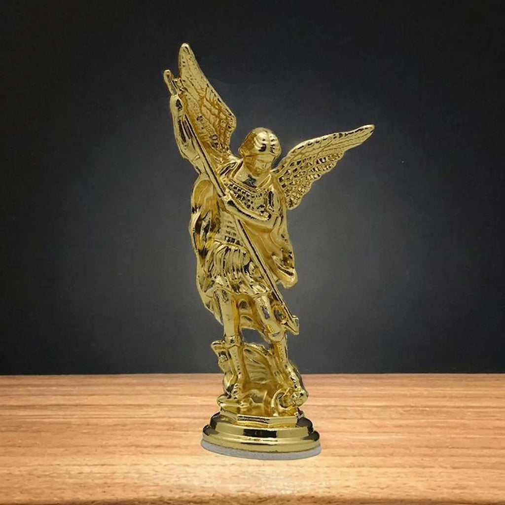1Pc Figure Statue Defeated Lucifer Tramples Statue Home Decoration Religious Collectible Figure Arcangel Statue Angel Sculpture Zpaxo Gold