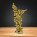 1Pc Figure Statue Defeated Lucifer Tramples Statue Home Decoration Religious Collectible Figure Arcangel Statue Angel Sculpture Zpaxo Gold