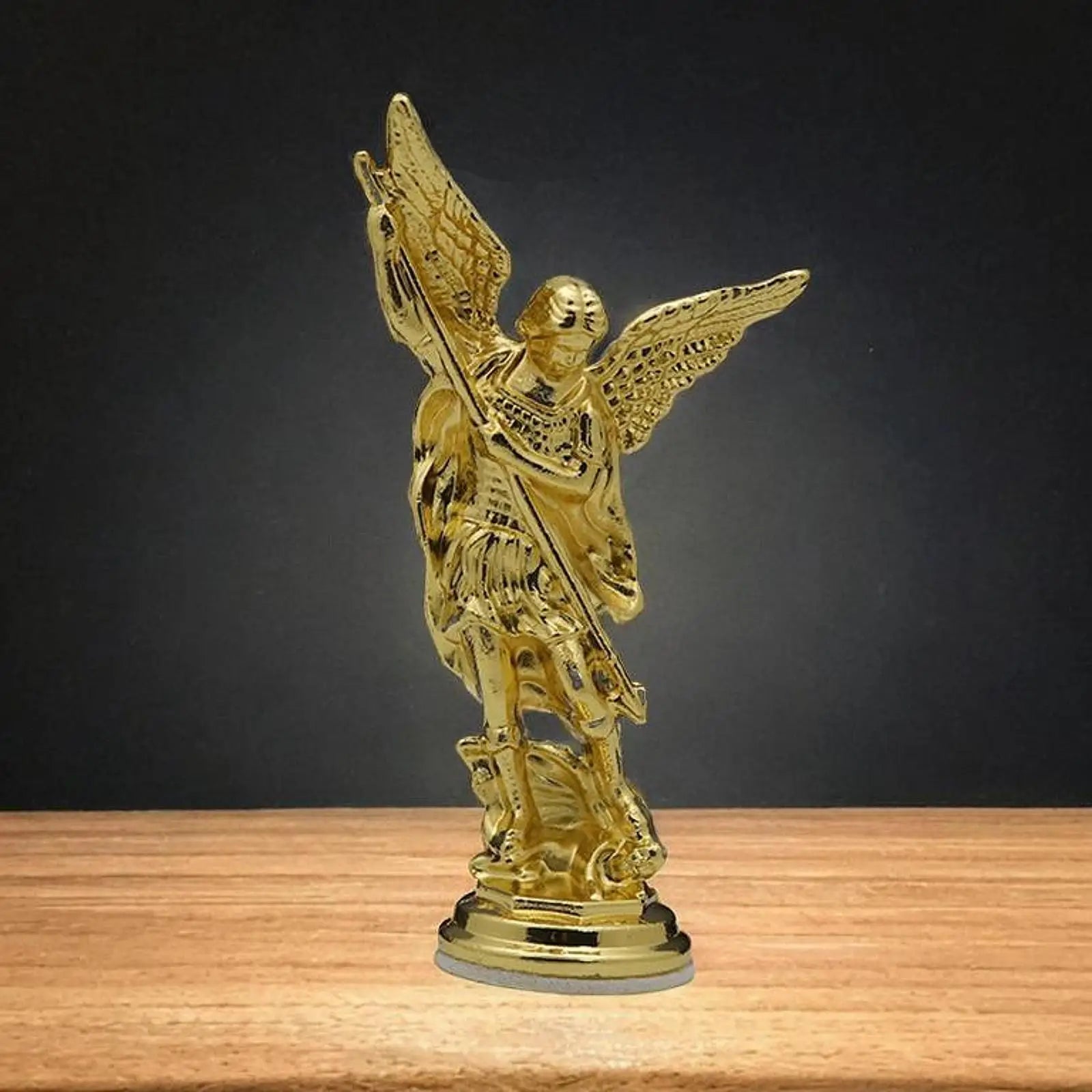 1Pc Figure Statue Defeated Lucifer Tramples Statue Home Decoration Religious Collectible Figure Arcangel Statue Angel Sculpture Zpaxo Gold