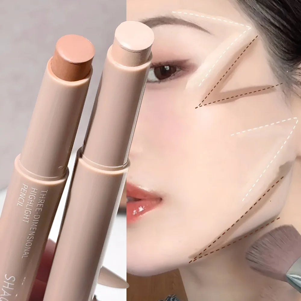 3 Colors Face Contouring Makeup Stick Bronzer Cream Makeup Highlighter Brightening Pen Women Face Illuminator V Face Foundation Zpaxo