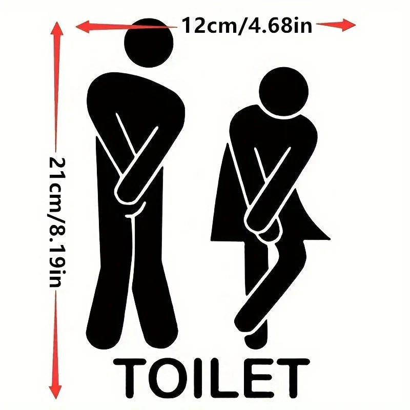 Funny Toilet Entrance Sign Decal Bathroom Door Decor Fun Wall Art