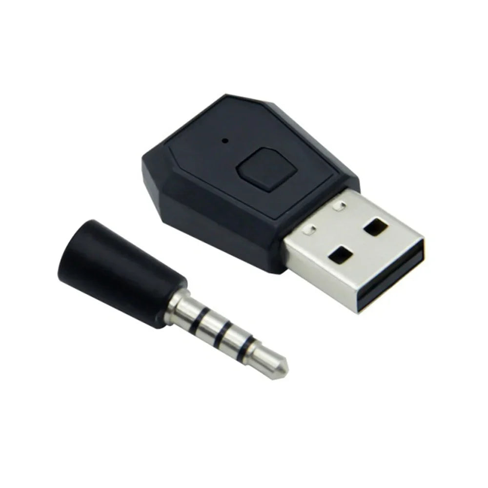 Wireless USB Dongle Bluetooth-Compatible Transmiter Adapter For PS4 Gamepad Game Controller Console Headphone Receiver With MIC Zpaxo Black