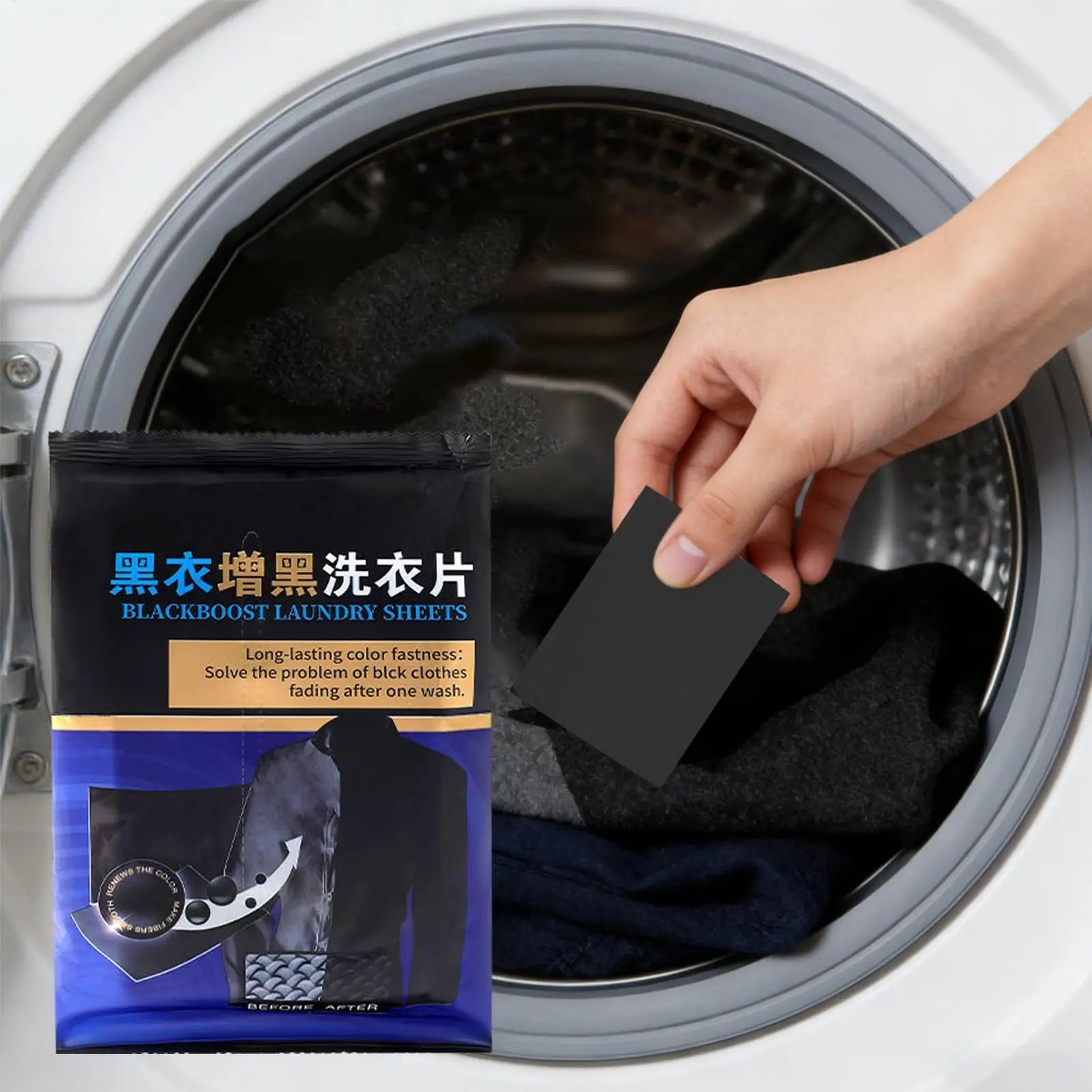 50 Black Clothes Dye Catcher Sheets Long Lasting Portable Laundry