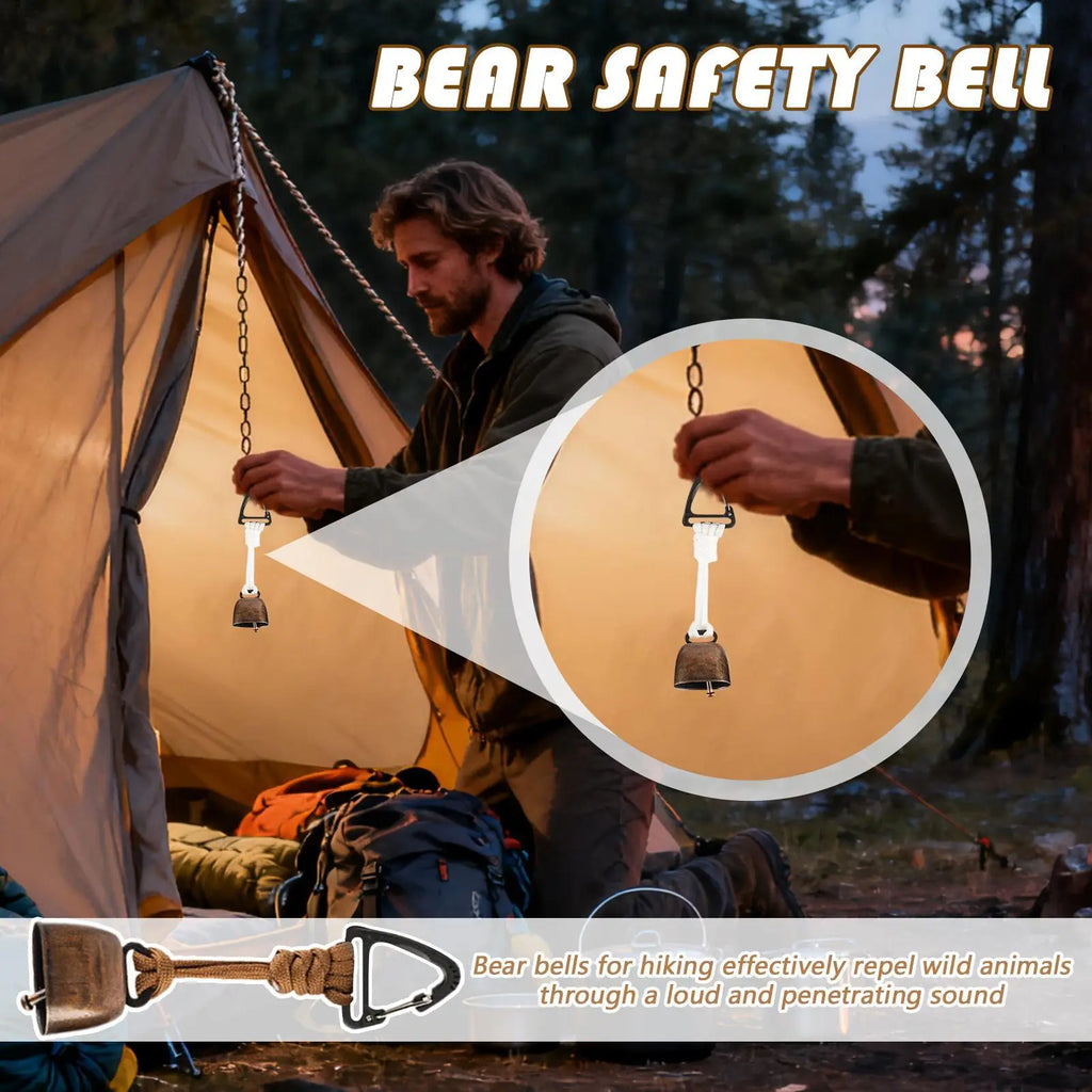 Bear Bell Loud Protection Bell Biking Cowbell with Lanyard and Carabiner for Hiking Camping Backpacking Outdoor Women Men Zpaxo