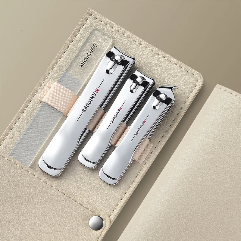 Portable compact nail clipper set, nail clippers, household manicure and pedicure tools, nail file Zpaxo style e-4pcs