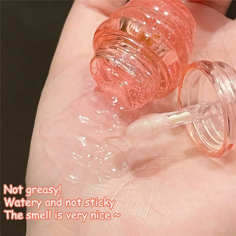 Canned Honey Lip Oil Peach Lip Balm Non-sticky Moisturizing Lips Plumper Nourishing Repair Anti-drying Lipstick Lip Care Makeup Zpaxo