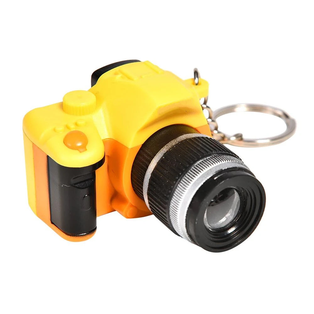 Accessorie Mini Sound Led Light Pendant Camera Keychain Simulation Zpaxo Yellow