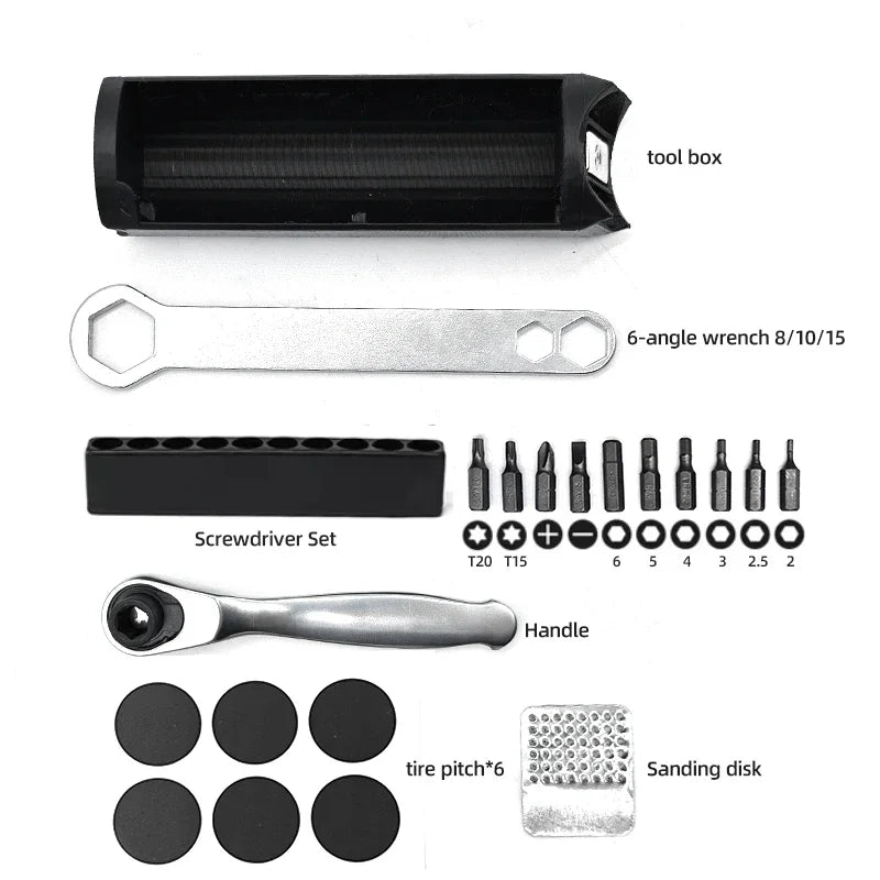 Bicycle Hidden Repair Tools Outfit For Brompton Magnet Frame Inner Storage Bag And Wrench Mini Bicycle Mounting Repair Tool Box Zpaxo