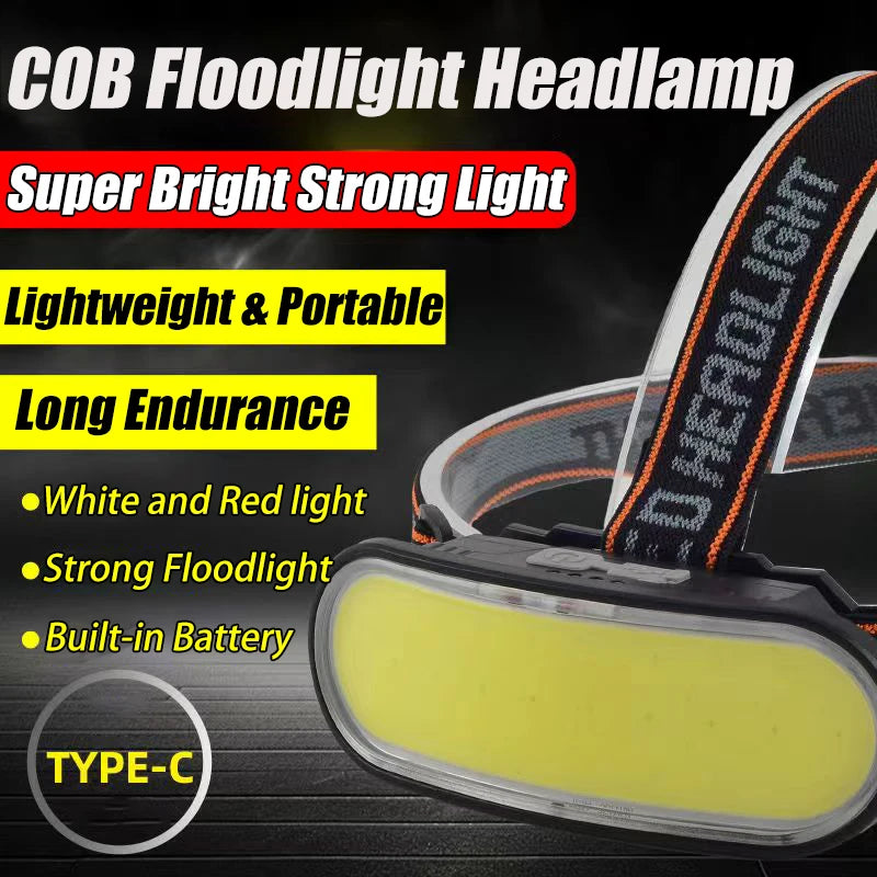 KDULIT COB LED Headlamp – USB Rechargeable, 5 Modes, Waterproof