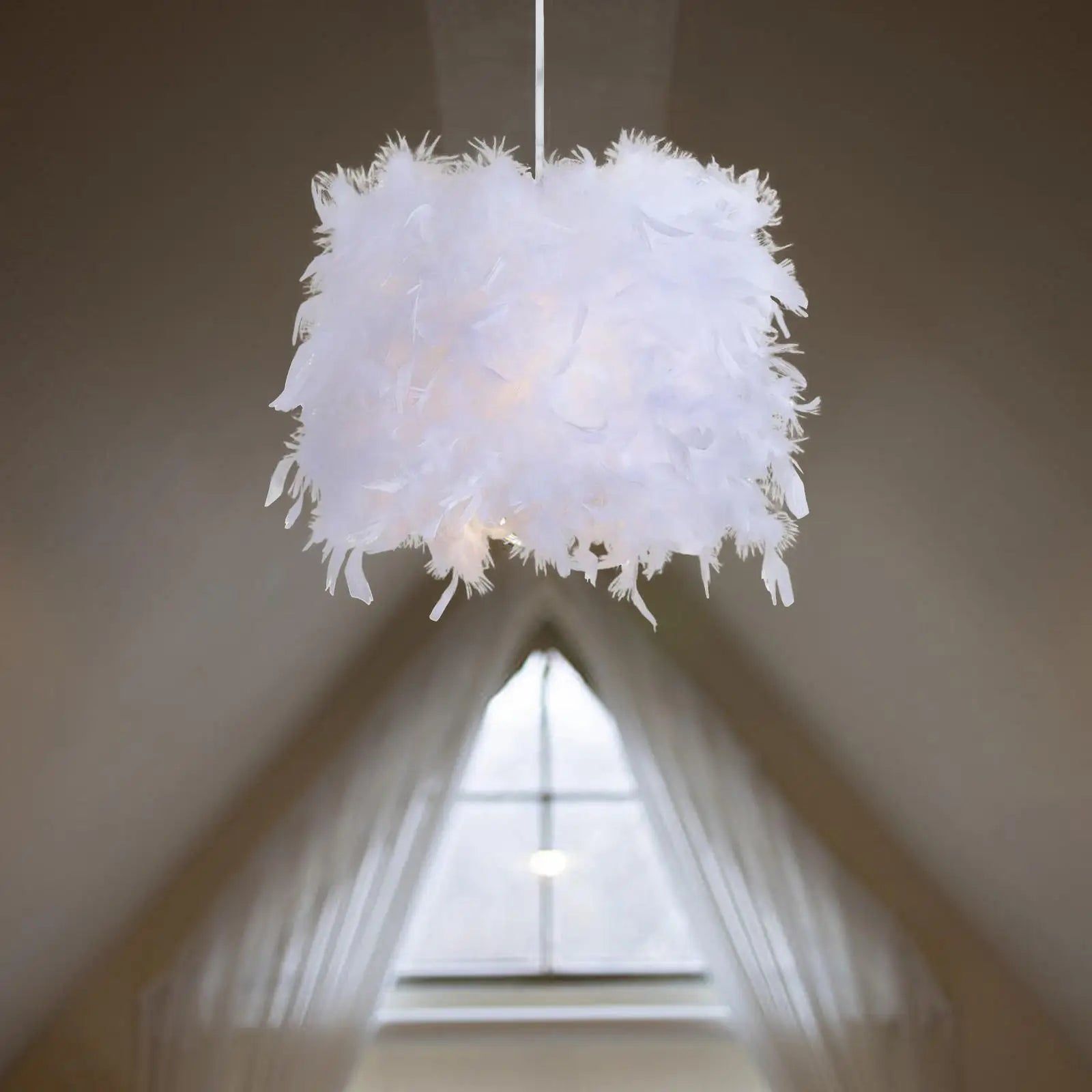 Feather Lampshade – Romantic Pendant Light Cover | Home & Events Feather Lampshade Zpaxo