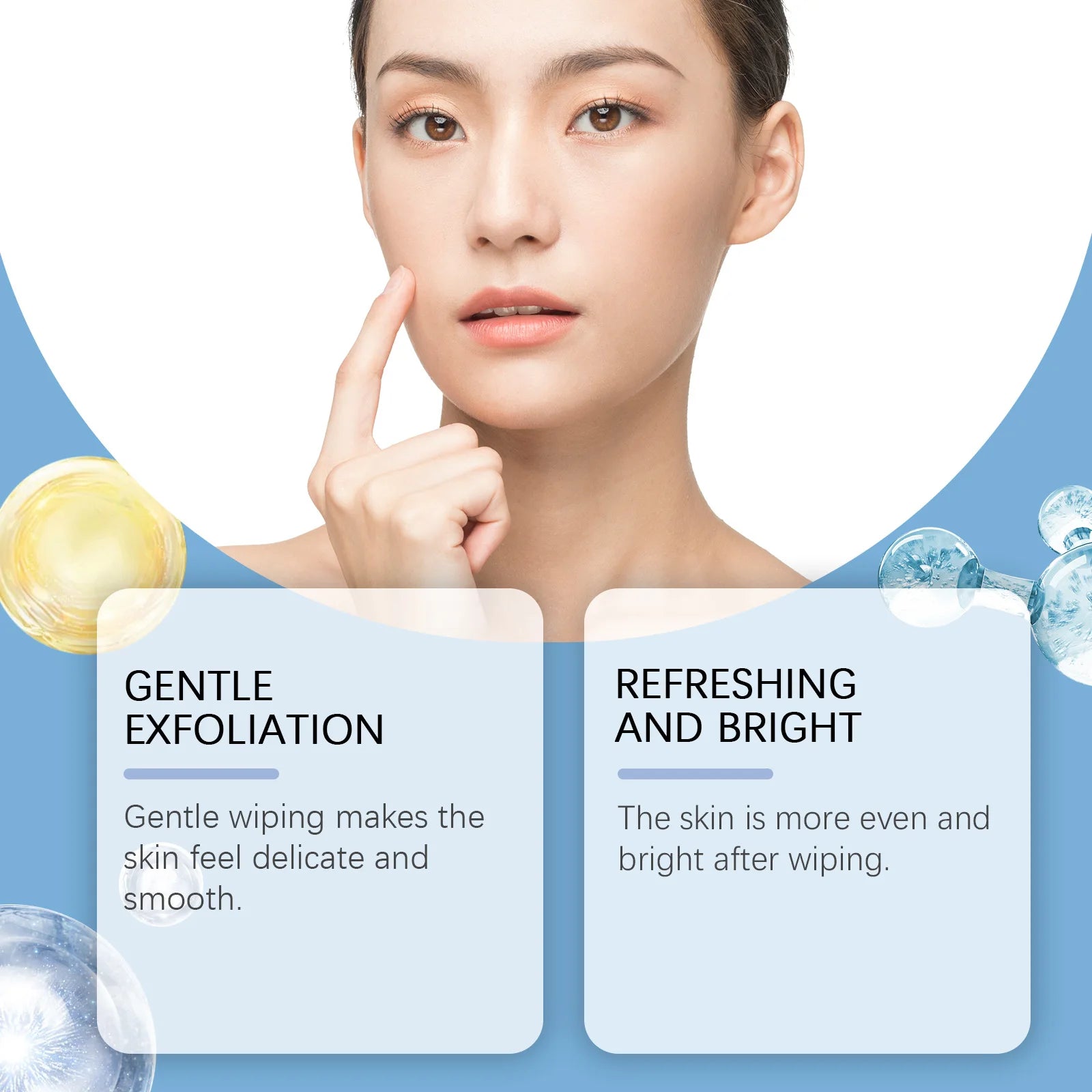 Hoygi Salicylic Acid Exfoliating Pads for Face 70pcs Gentle Skin Brightening Toner Wipes with Glycolic Acid for Smooth Texture Zpaxo