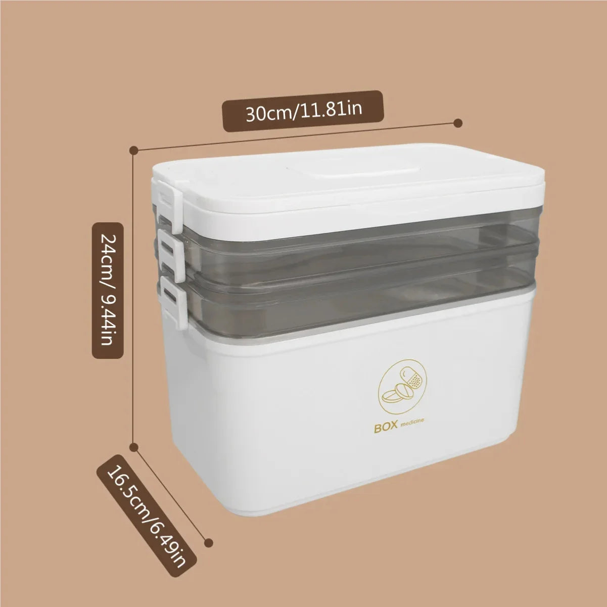 Large Portable Medicine Box – Family First Aid Storage Case First Aid Storage Case Zpaxo