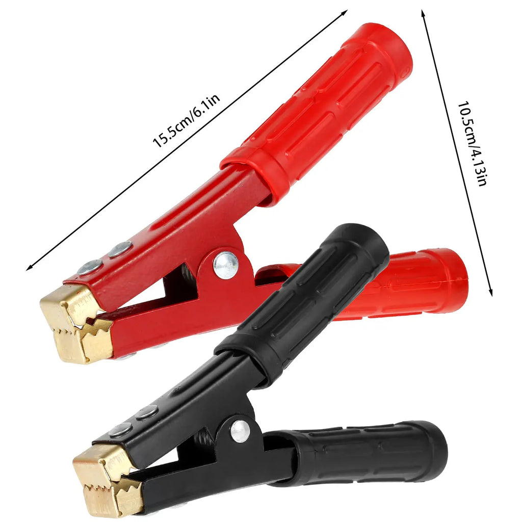 2/4Pcs Electrical Jumper Wire Test Clip For Car Battery Clamp 500-1000Amp Pure Full Sheath Copper Battery Alligator Clip Heavy Zpaxo B 2PCS