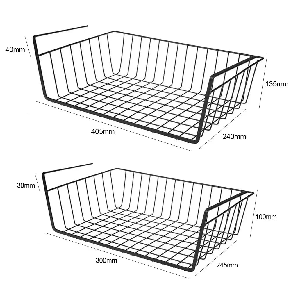 Cupboard Under Storage Iron Cabinet Closet Desk Hanging Mesh Basket Wire Bookcase Shelf Rack Organizer 1Pc Zpaxo