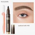 2PCS/SET 3D Wild Waterproof & Sweatproof Eyebrow Pencil &eyebrow Razor ,Mult Split Tip Eyebrows Pen Eyebrow,Portable for Travel Zpaxo SET 03