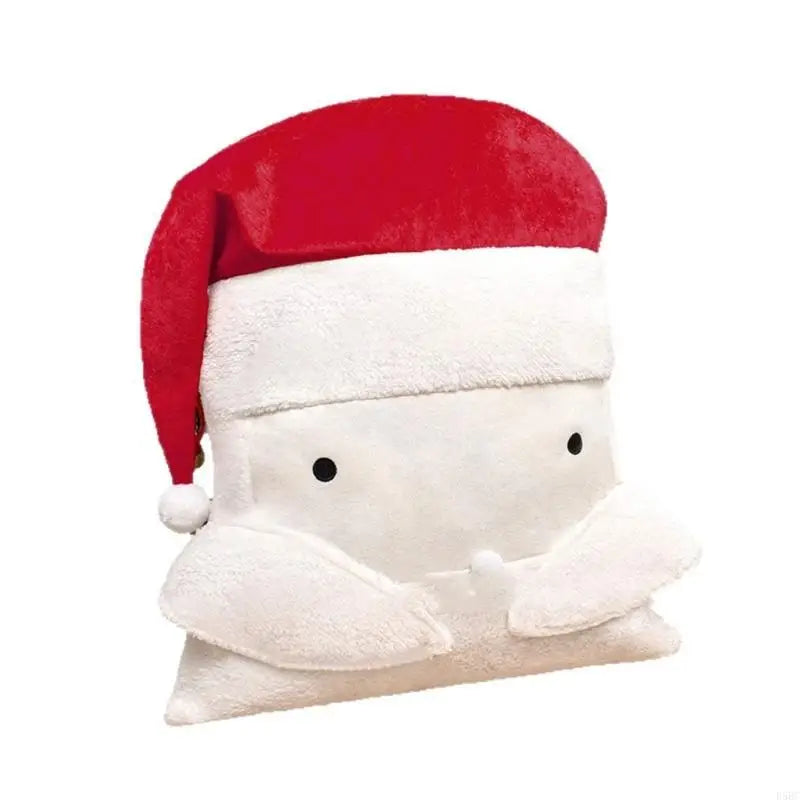 Christmas Santa Themed Fabric Sacks Easy Pull Cord Holiday Decoration