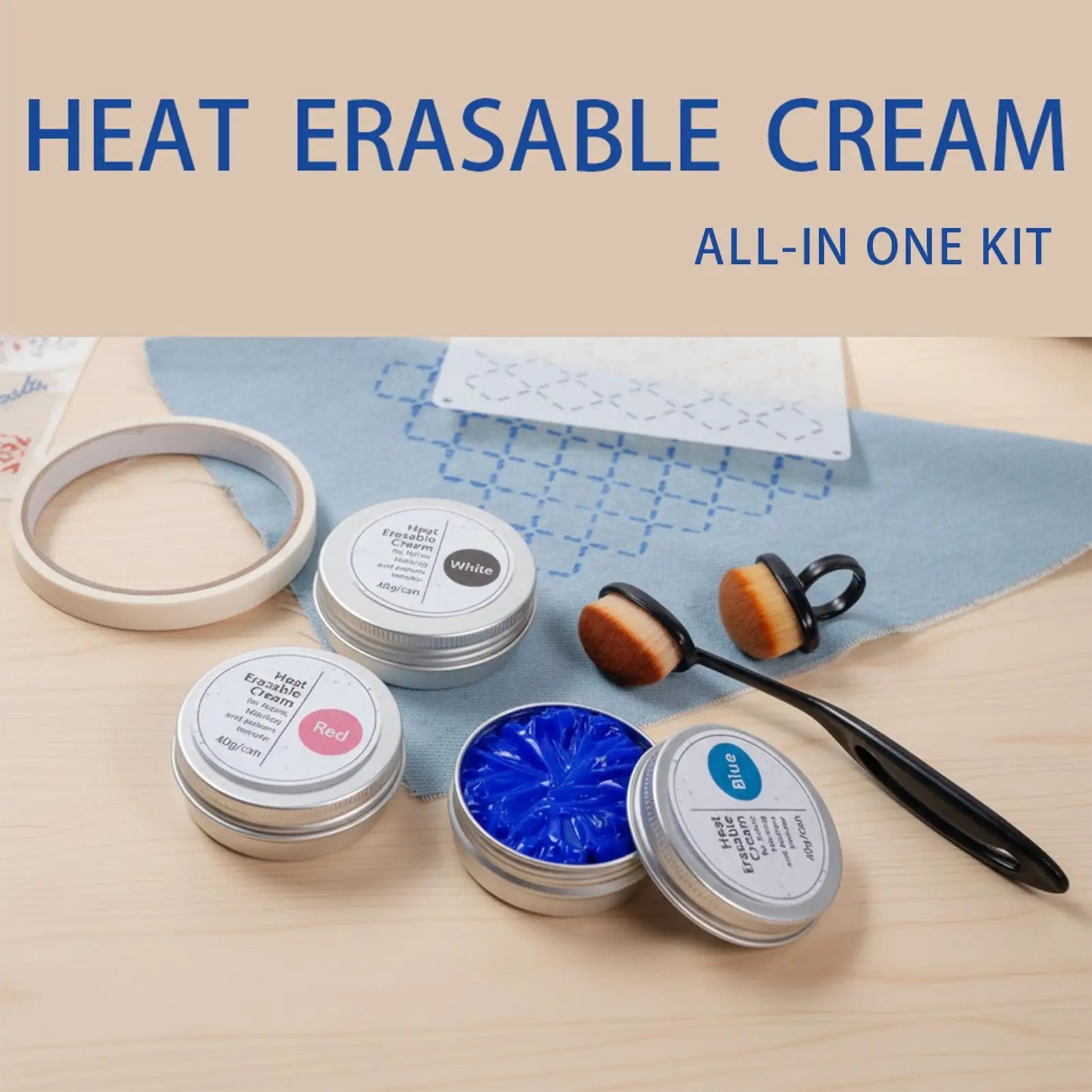 Heat Erasable Marking Cream 3 Colors Fabric Pen Template Embroidery