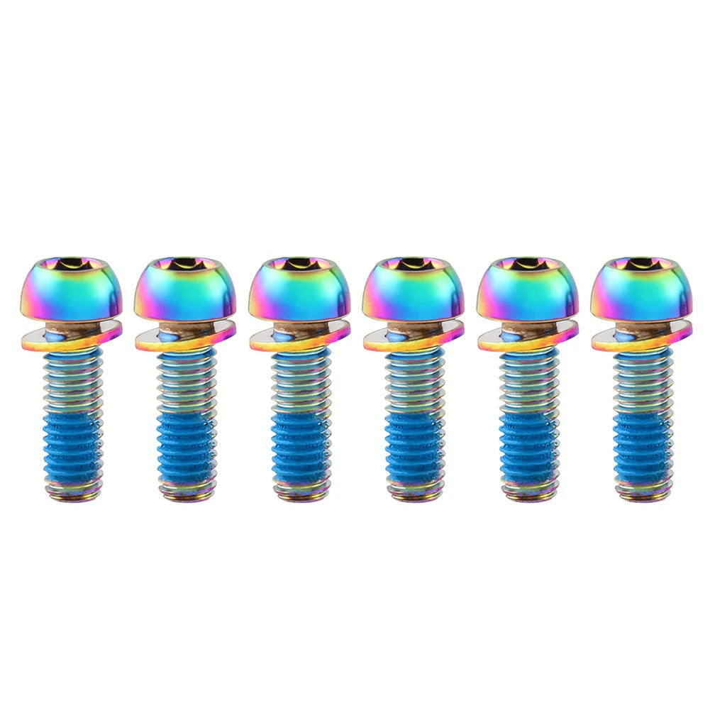 M6x17mm Bike Crank Caliper Handlebar Stem Fixing Screws Gasket