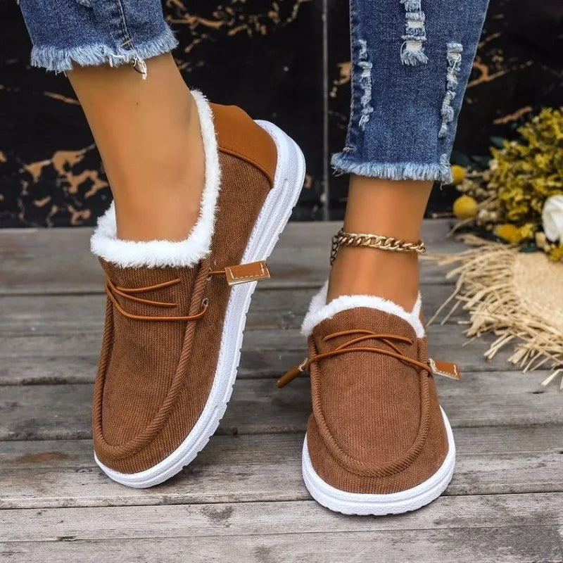 Women Boots Thick Bottom Outdoor Snow Boots Female Thickened Fluff Flats Shoes Comfortable Cotton Shoes Woman Zapatos De Mujer Zpaxo