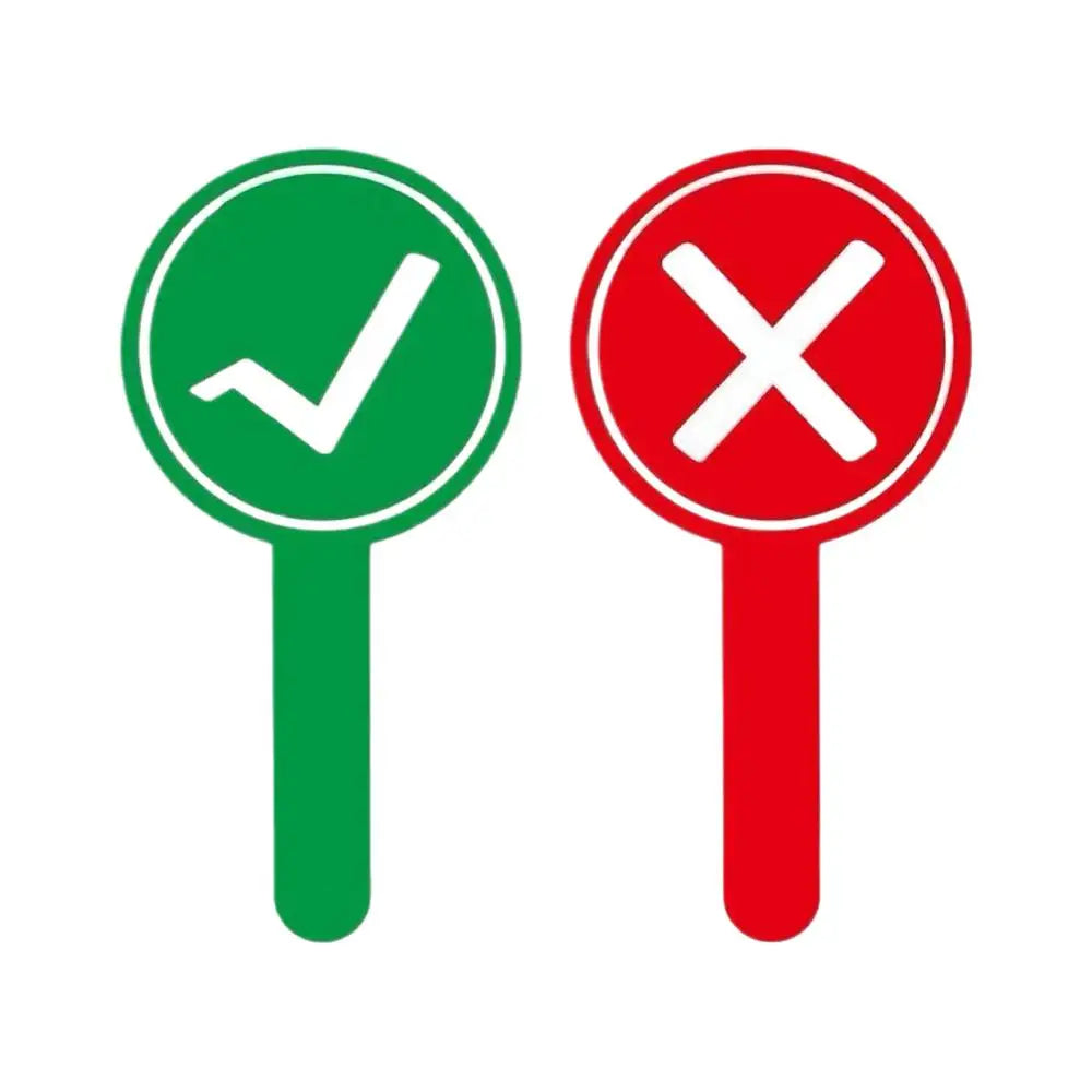 Voting Paddles Double-sided Red Green Response Signs True False