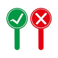 Voting Paddles Double-sided Red Green Response Signs True False