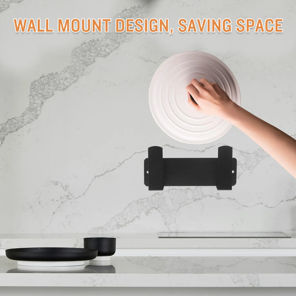 Aviation Aluminum Cutting Board Rack Black Punch Wall Mount Pan Cover