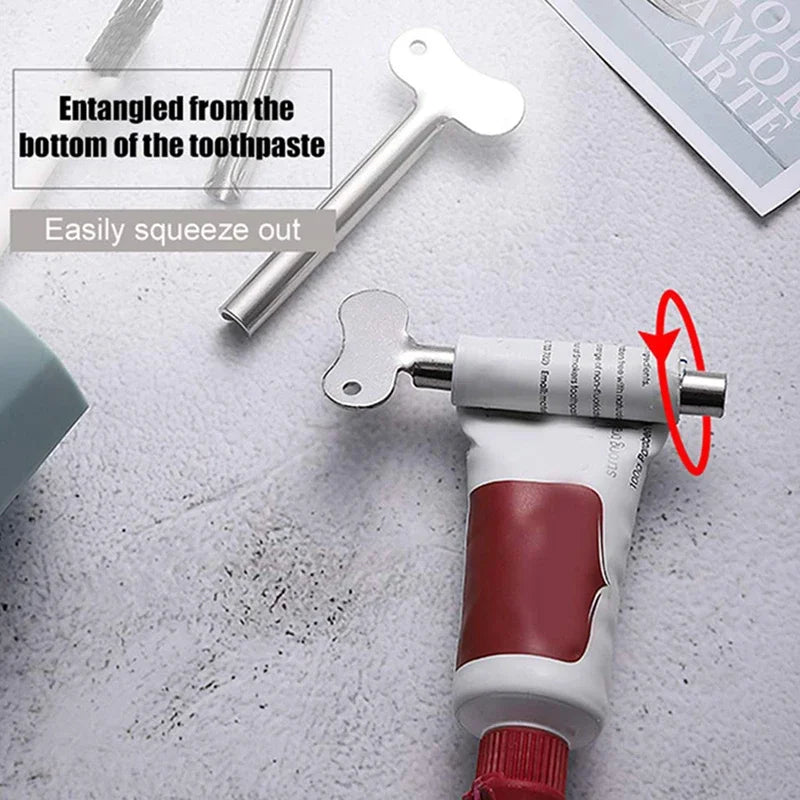 5pcs Stainless Steel Toothpaste Squeezer Facial Cleanser Toothpaste Dispenser Squeezer Tube Tools Metal Bathroom Accessories Zpaxo