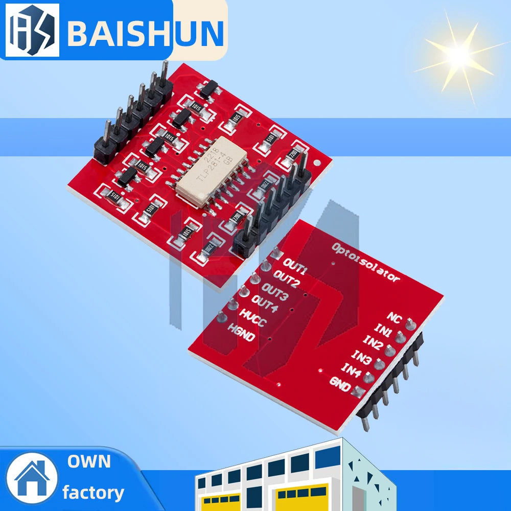 ‌TLP281-4 Industrial IoT Optocoupler Module - 4-Channel 5000Vrms Isolation with Dual-Level Logic Interface for Arduino Zpaxo