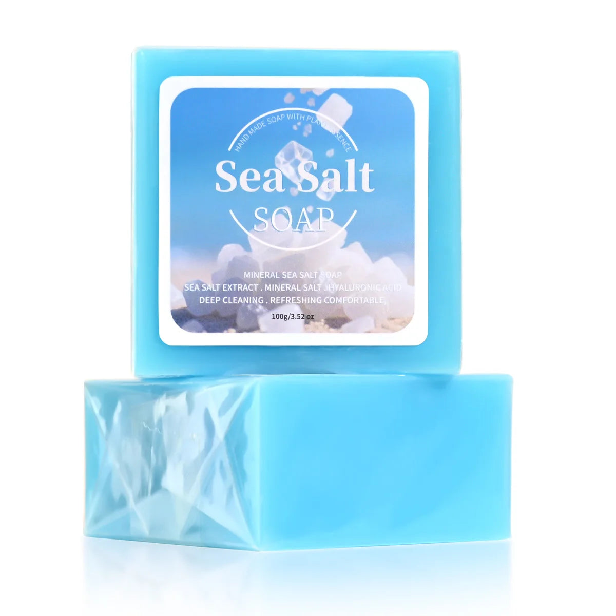B+Hyaluronic Acid Sea Salt Deep Cleaning Handmade Soap For Cleansing And Bathing 100G Portable Travel Cleaning Soap Zpaxo